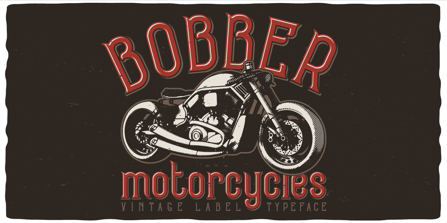 Beispiel einer Bobber Motorcycles Rough-Schriftart